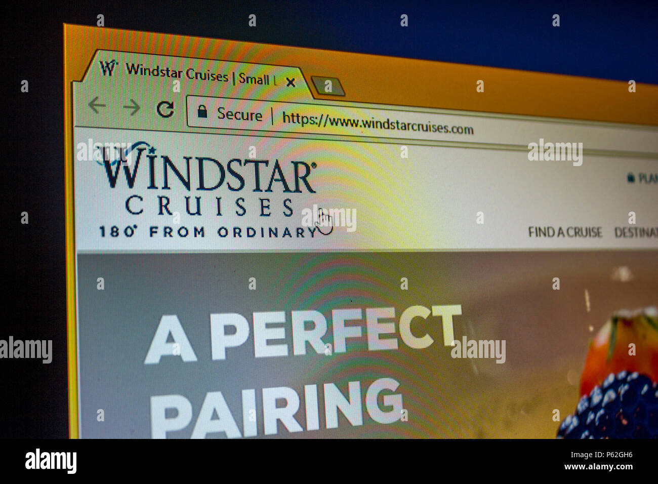 Website - Windstar cruises Stock Photo