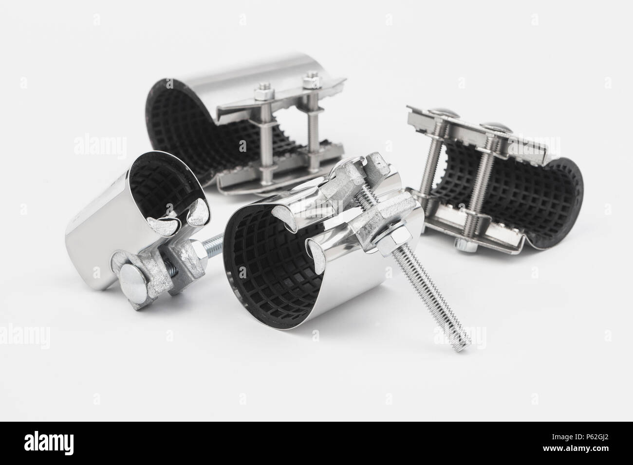 Cold and hot water pipes under a broken wood floor Stock Photo Alamy