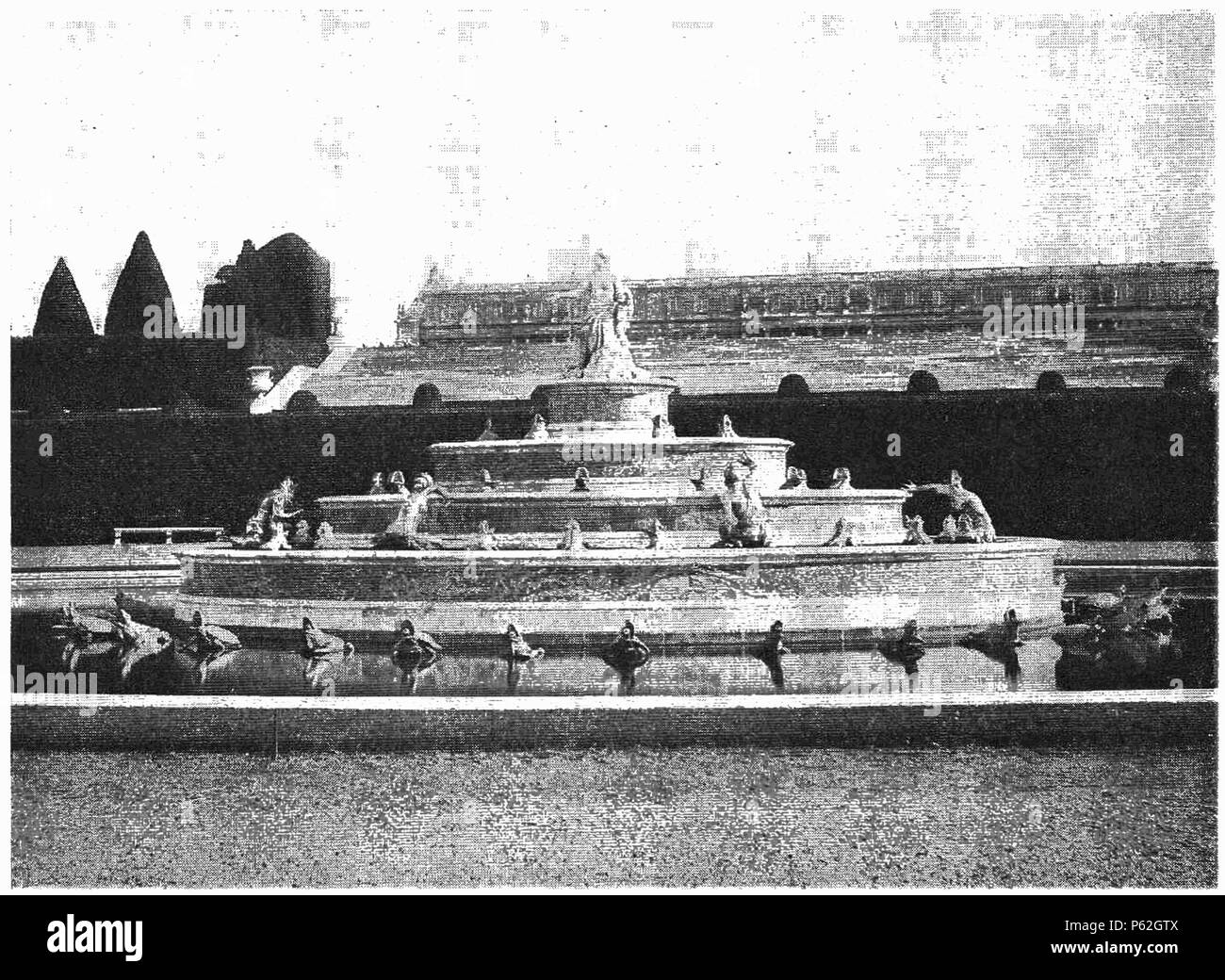 403 D515- versailles. le bassin de latone et le palais - liv3-ch14 Stock Photo