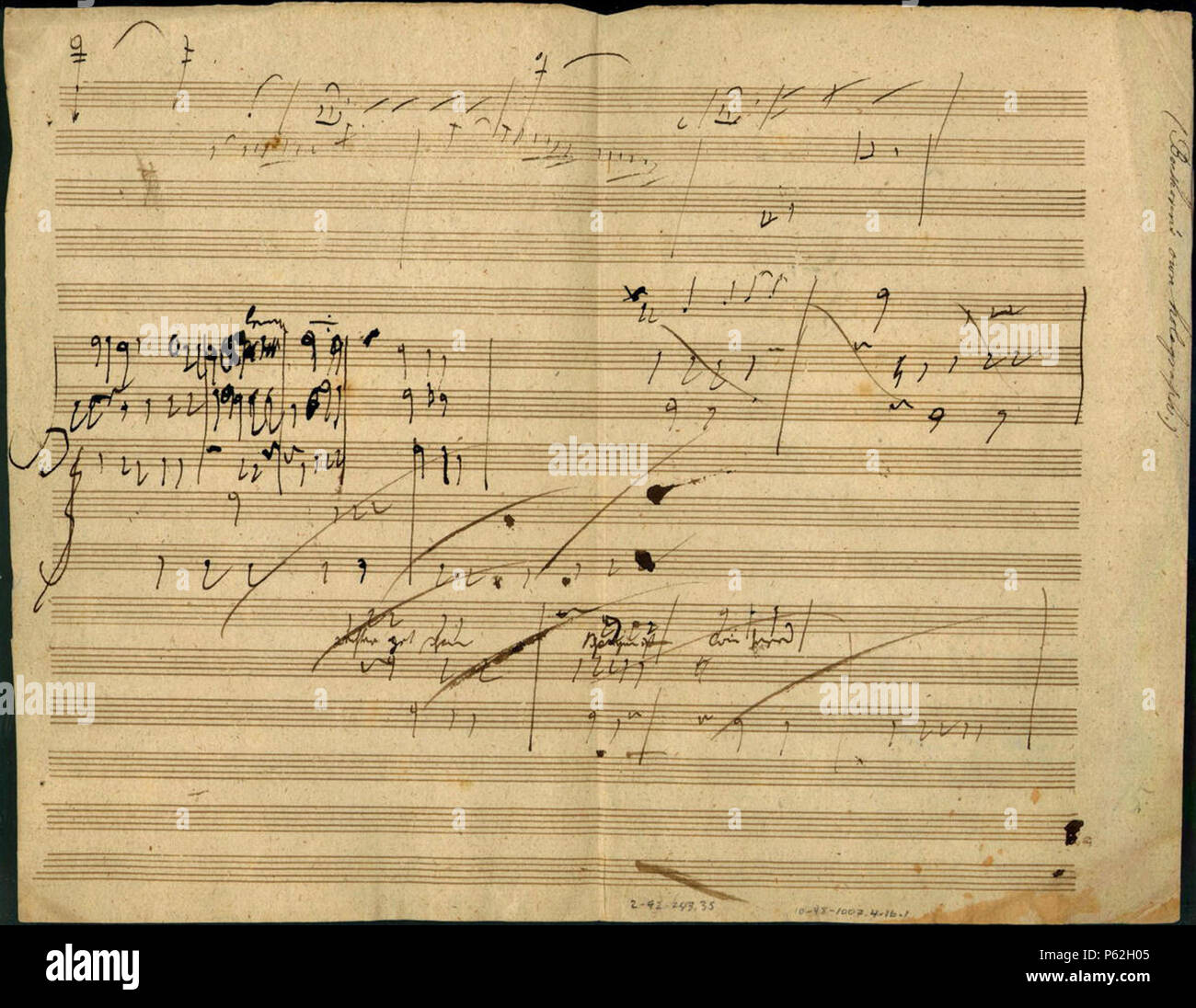 N/A. Piano Sonata in A Major, op. 101, Allegro: manuscript sketch in  Beethoven's handwriting. 1816. Ludwig van Beethoven (1770–1827) Alternative names  Beethoven Description German composer and pianist He was a crucial figure