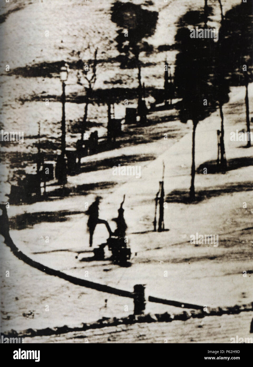 N/A. English: Detail of Boulevard du Temple by Louis-Jacques Mandé Daguerre (1787 - 1851): a man who stood still getting his boots polished long enough to show. 1838/1839.   Louis Daguerre  (1787–1851)      Alternative names Louis Jacques Mandé Daguerre  Description French physicist, photographer, painter, inventor and chemist  Date of birth/death 18 November 1787 10 July 1851  Location of birth/death Cormeilles-en-Parisis Bry-sur-Marne  Authority control  : Q131405 VIAF:44310225 ISNI:0000 0001 1471 4125 ULAN:500022993 LCCN:n87136265 Open Library:OL2409647A WorldCat 405 Daguerre 2 Stock Photo