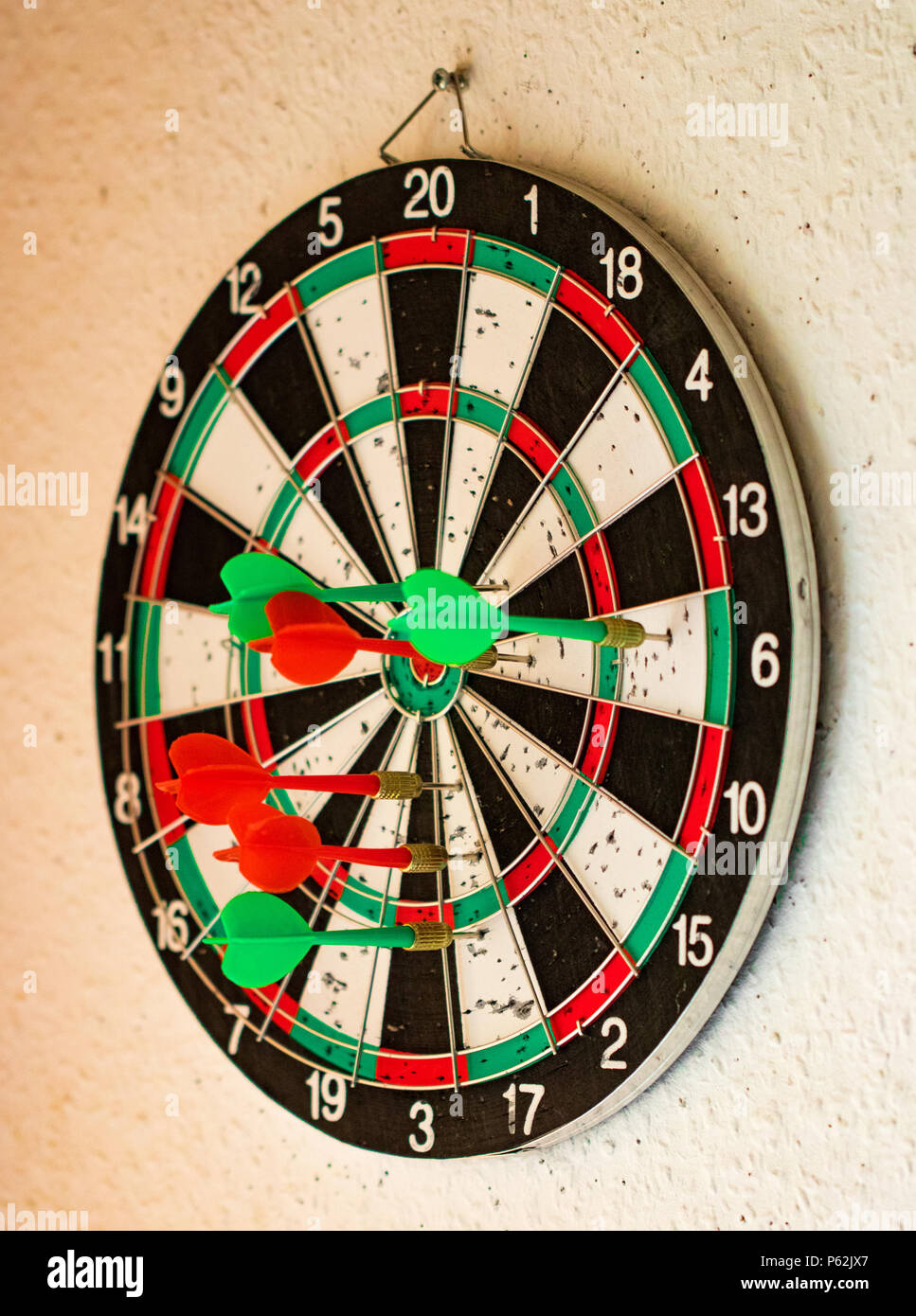hit group of target in dart game on wall Stock Photo Alamy