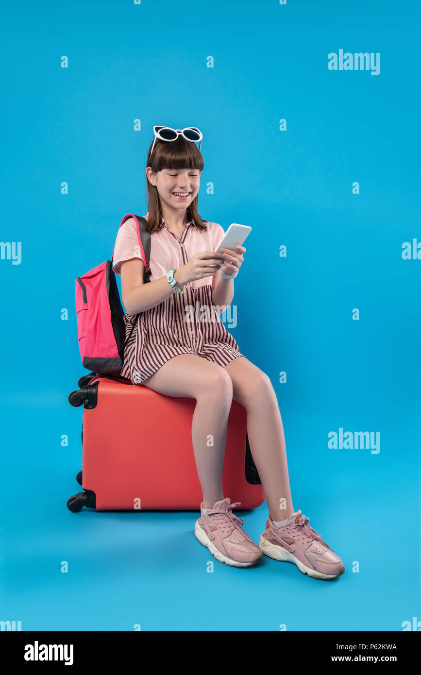 Preteen girl sitting on hi-res stock photography and images - Alamy