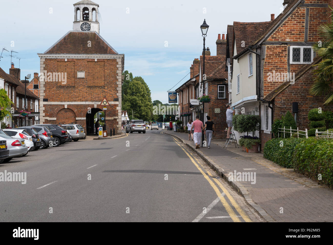 View of Amersham Old Town High Street looking towards the historic