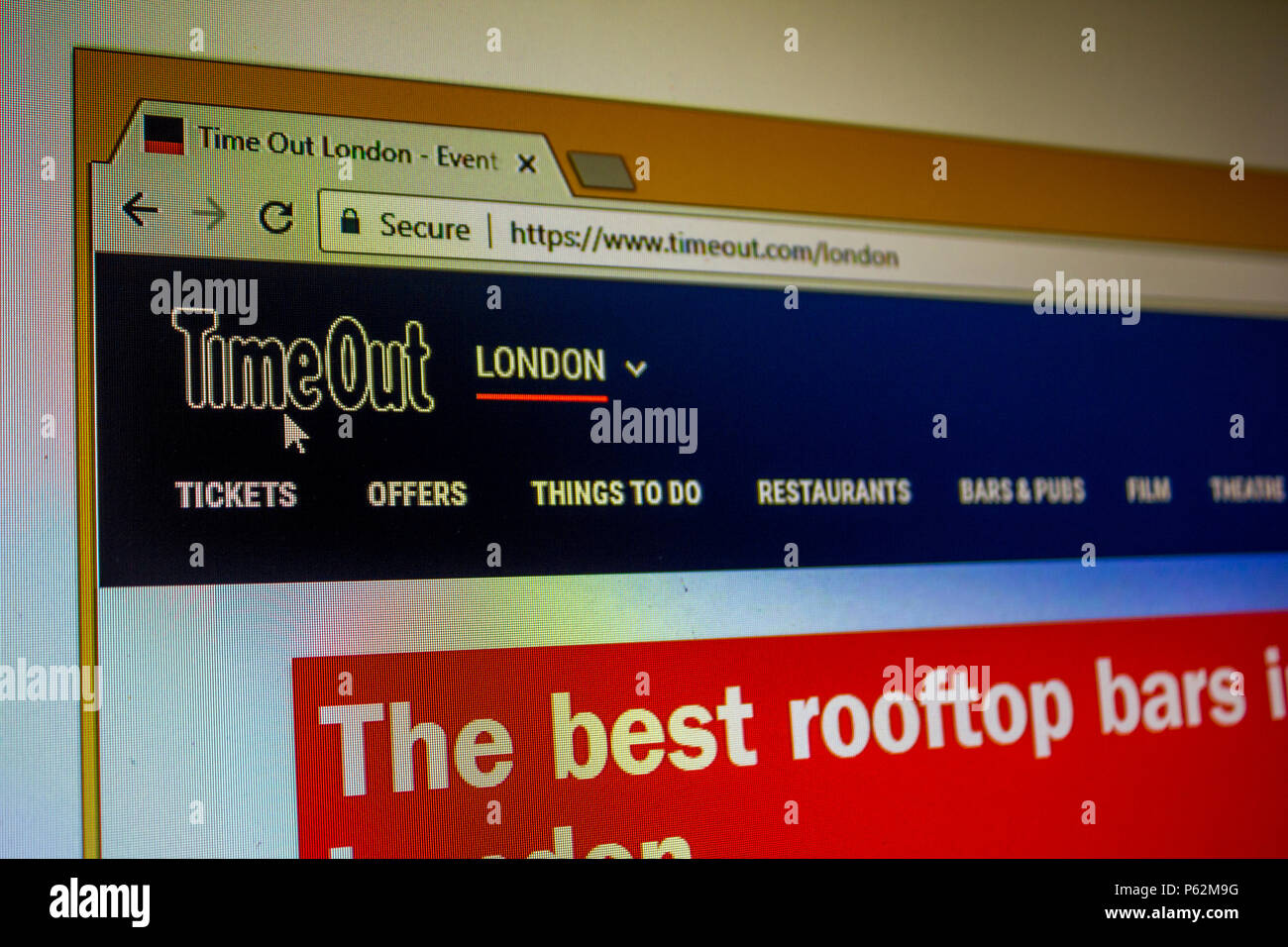 Website Time Out London Stock Photo Alamy