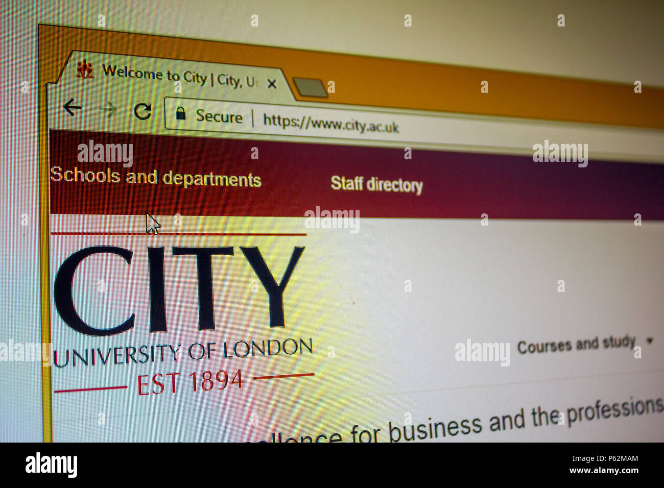 Website - City University of London Stock Photo