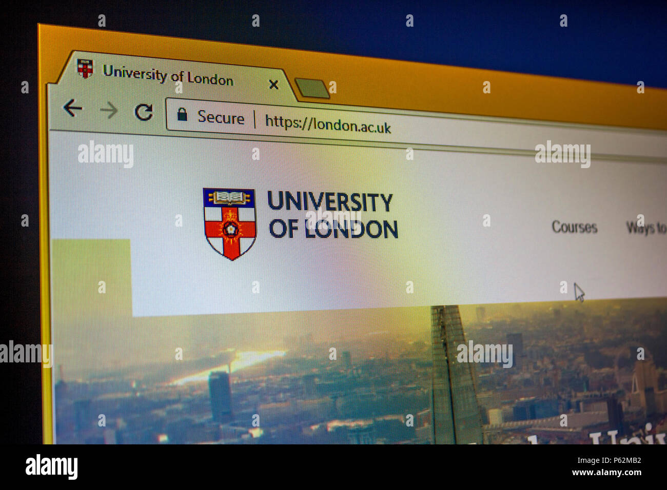 Website - University of London Stock Photo