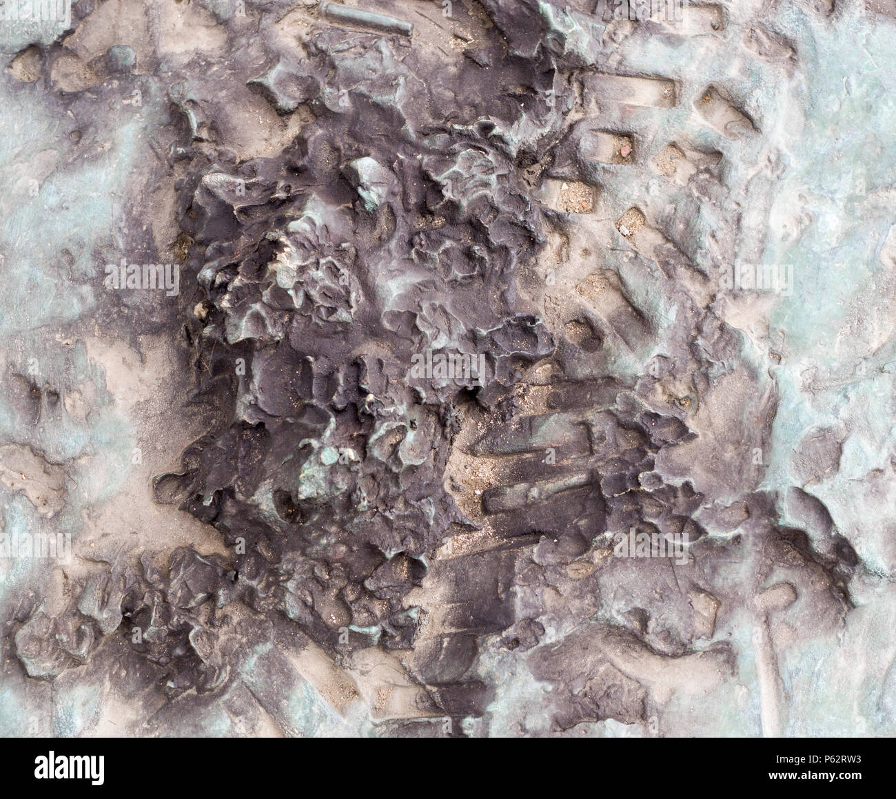 vintage bronze texture with prints. background. Stock Photo
