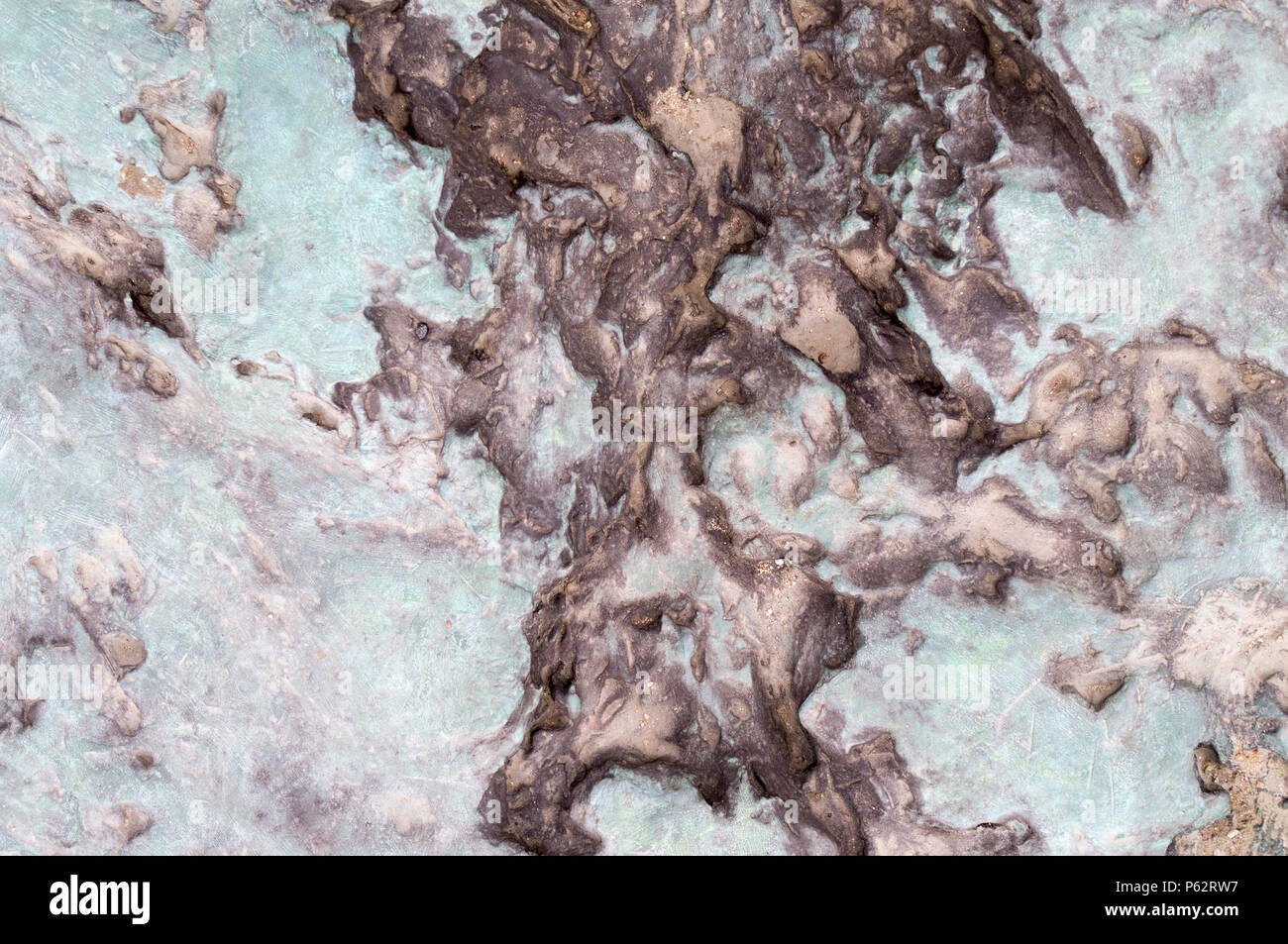 vintage bronze texture with prints. background. Stock Photo