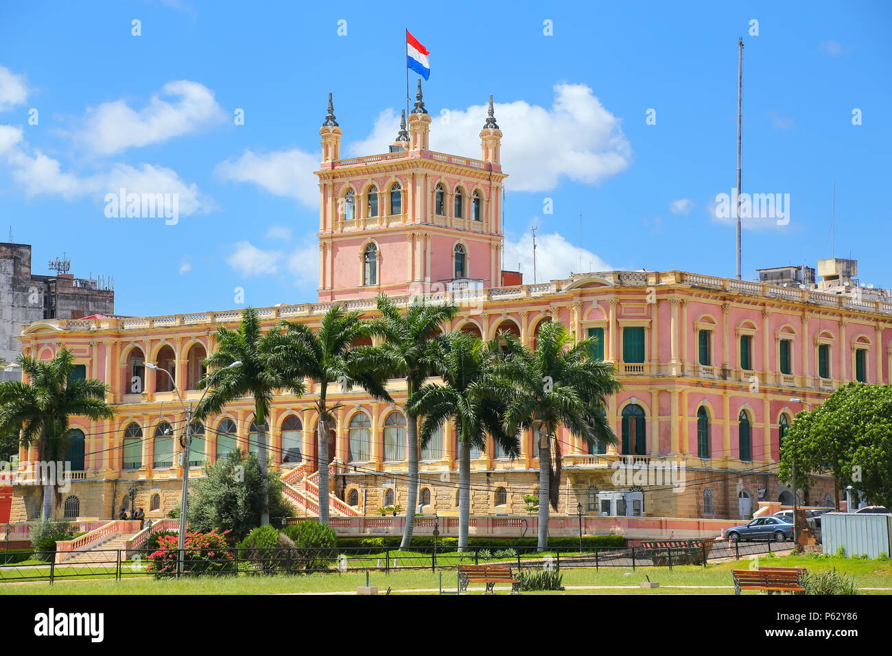 Presidential Palace in Asuncion, Paraguay. It serves as a workplace for the President and the government of Paraguay. Stock Photo