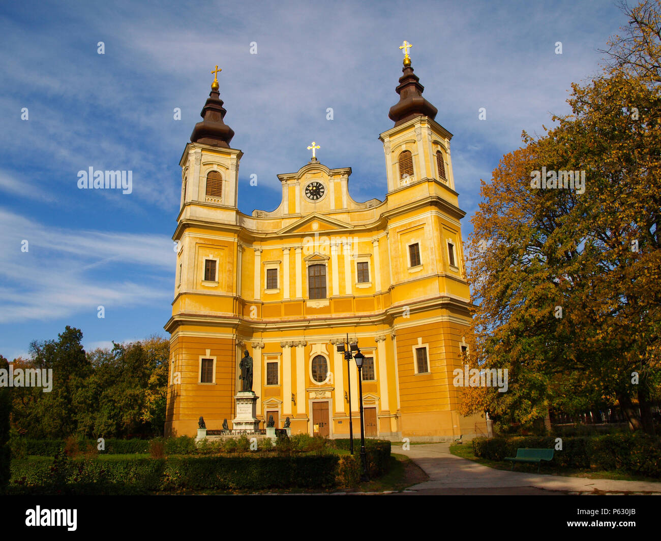 The Roman-Catholic Cathedral The Assumption of the Blessed Virgin Mary in Oradea, Bihor County, Romania Stock Photo