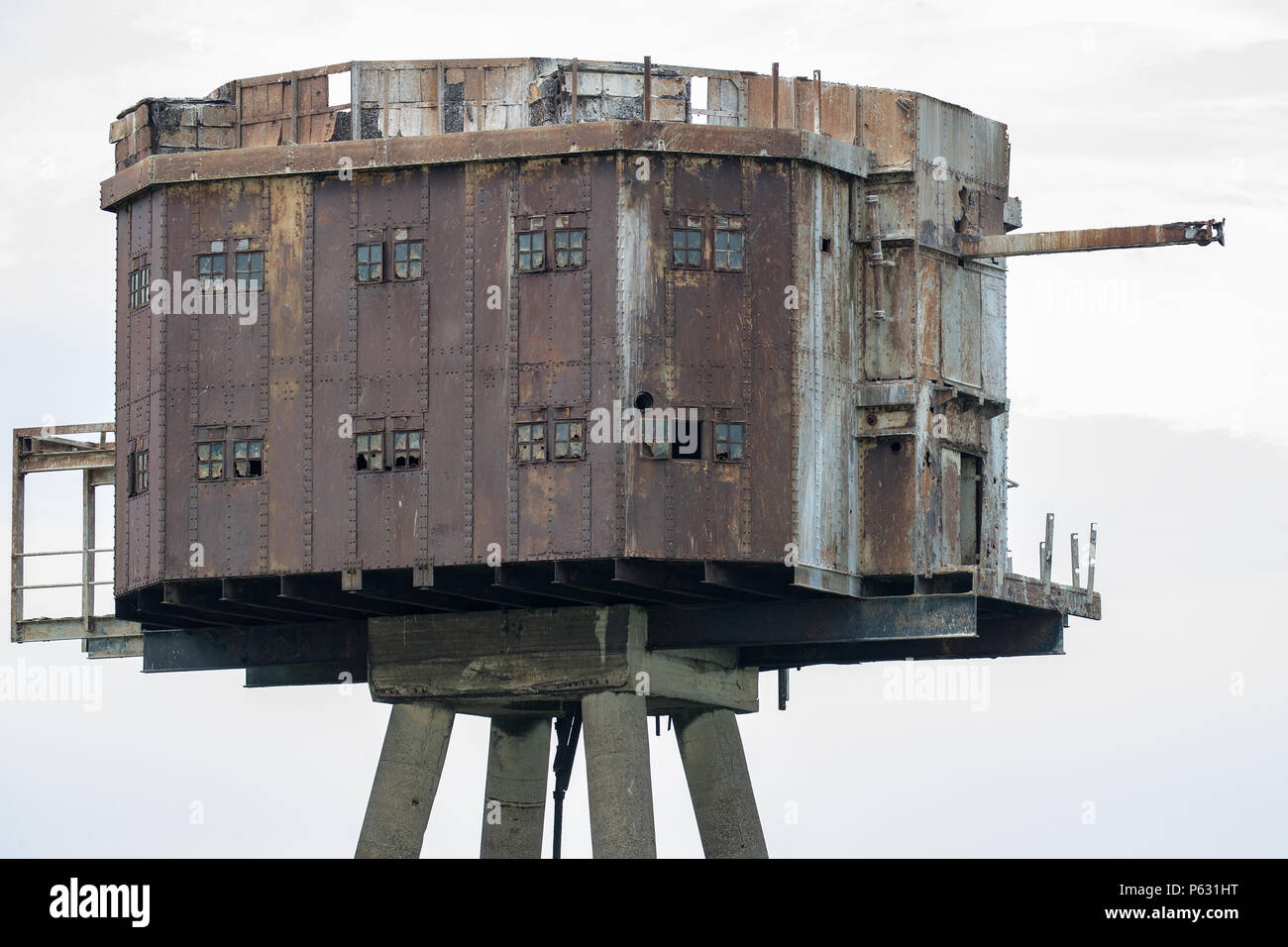 abandoned wartime Shivering Sands Army Fort decaying and rotting away ...