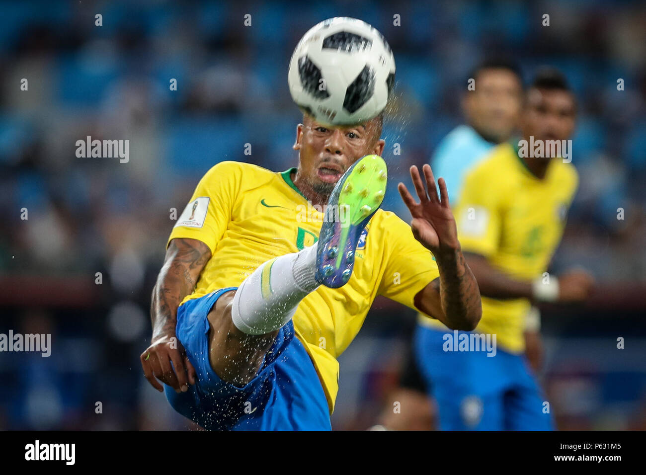 Moscow, China. 19th June, 2018. Gabriel Jesus of Brazil during a match between Serbia and Brazil valid for the third round of group E of the 2018 World Cup, held at the Spartak Stadium. Brazil win over Serbia, 2-0. Credit: Thiago Bernardes/Pacific Press/Alamy Live News Stock Photo