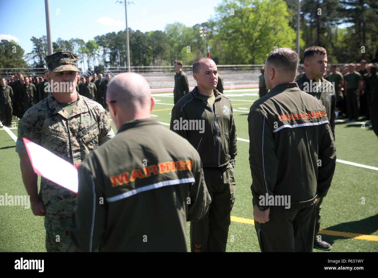 Sgt Benjamin D Patrick Center A Scout With 2nd Light Armored Reconnaissance Battalion Stands At Attention