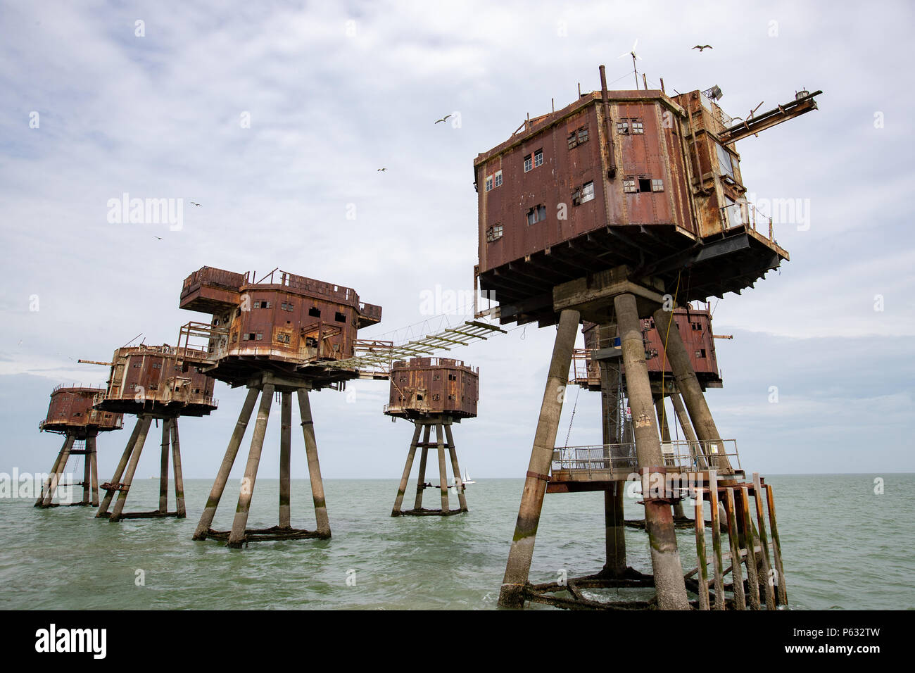 Maunsell Forts - Red Sands sea forts now abandoned Stock Photo