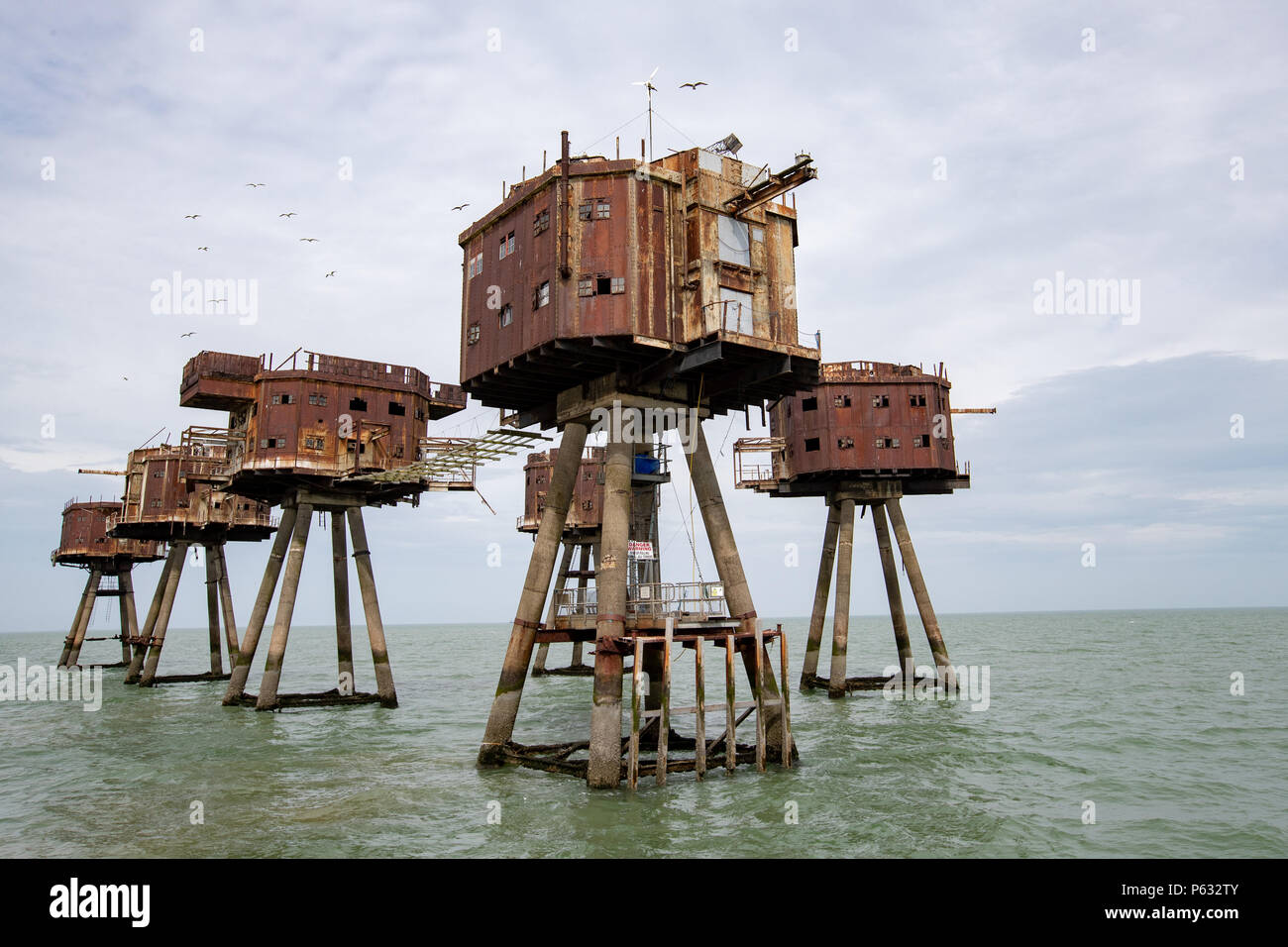Maunsell Forts - Red Sands sea forts now abandoned Stock Photo