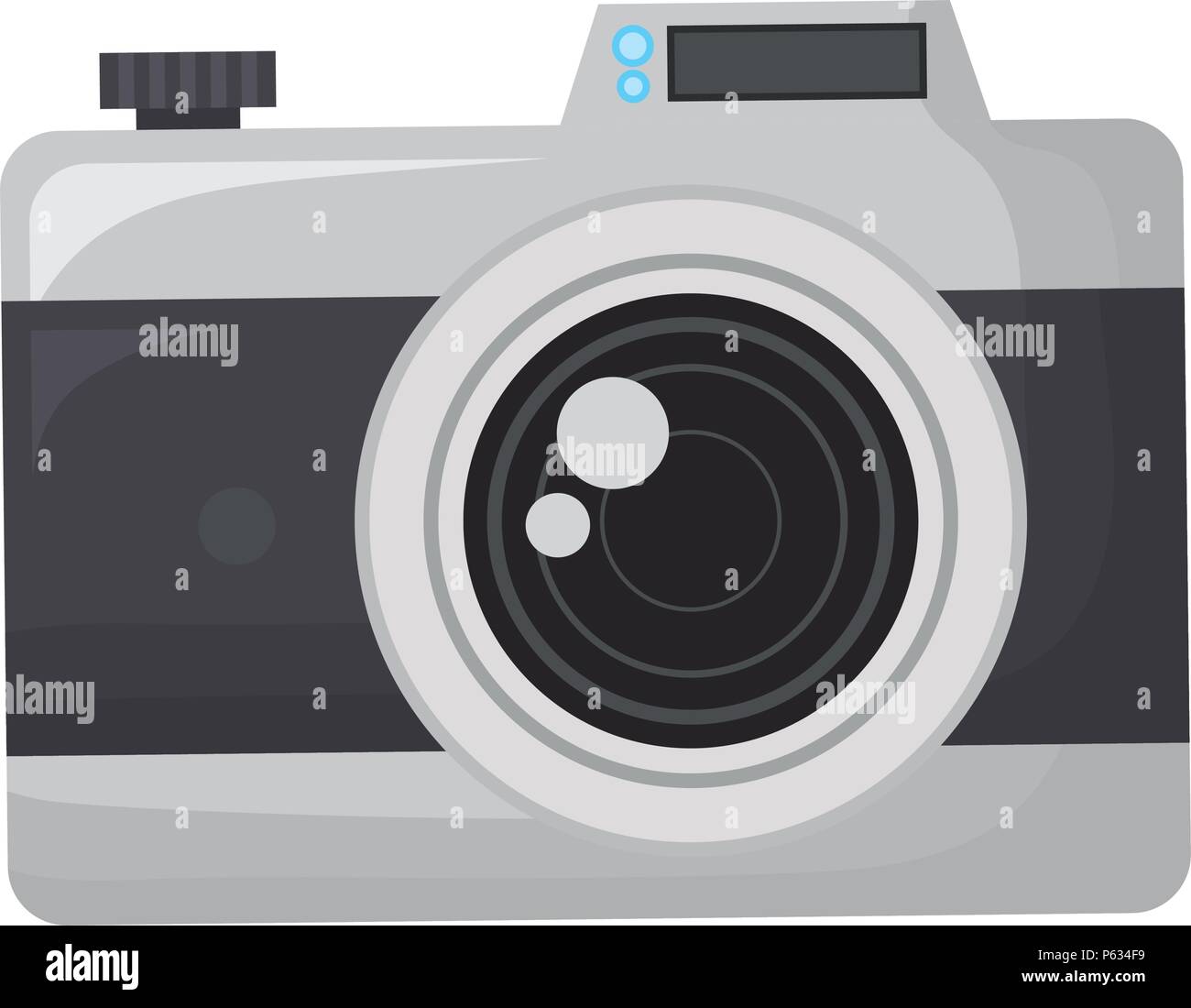 photographic camera icon over white background, vector illustration ...