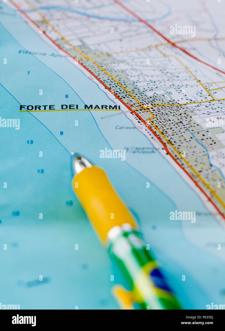 Maps showing some famous tourist locations in Versilia. Useful to indicate a specific place in