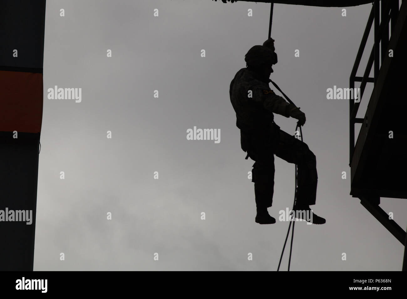 Army Rangers Rappelling U.S. Army Staff Sergeants assigned to the Airborne and Ranger Training ...