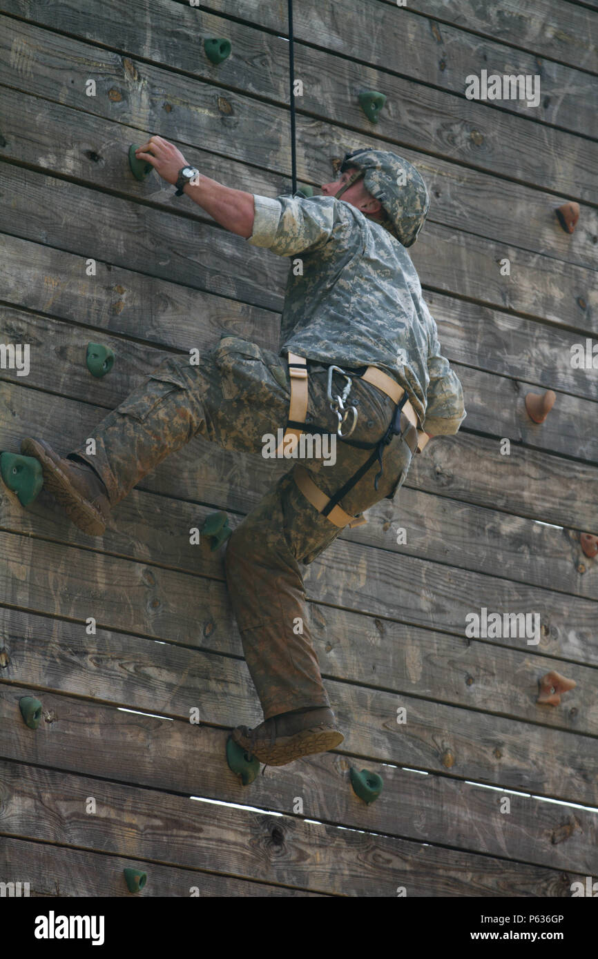 Army Ranger Ladder Man A U.S. Army Ranger climbs a wall during the 33rd David E. Grange Jr ...
