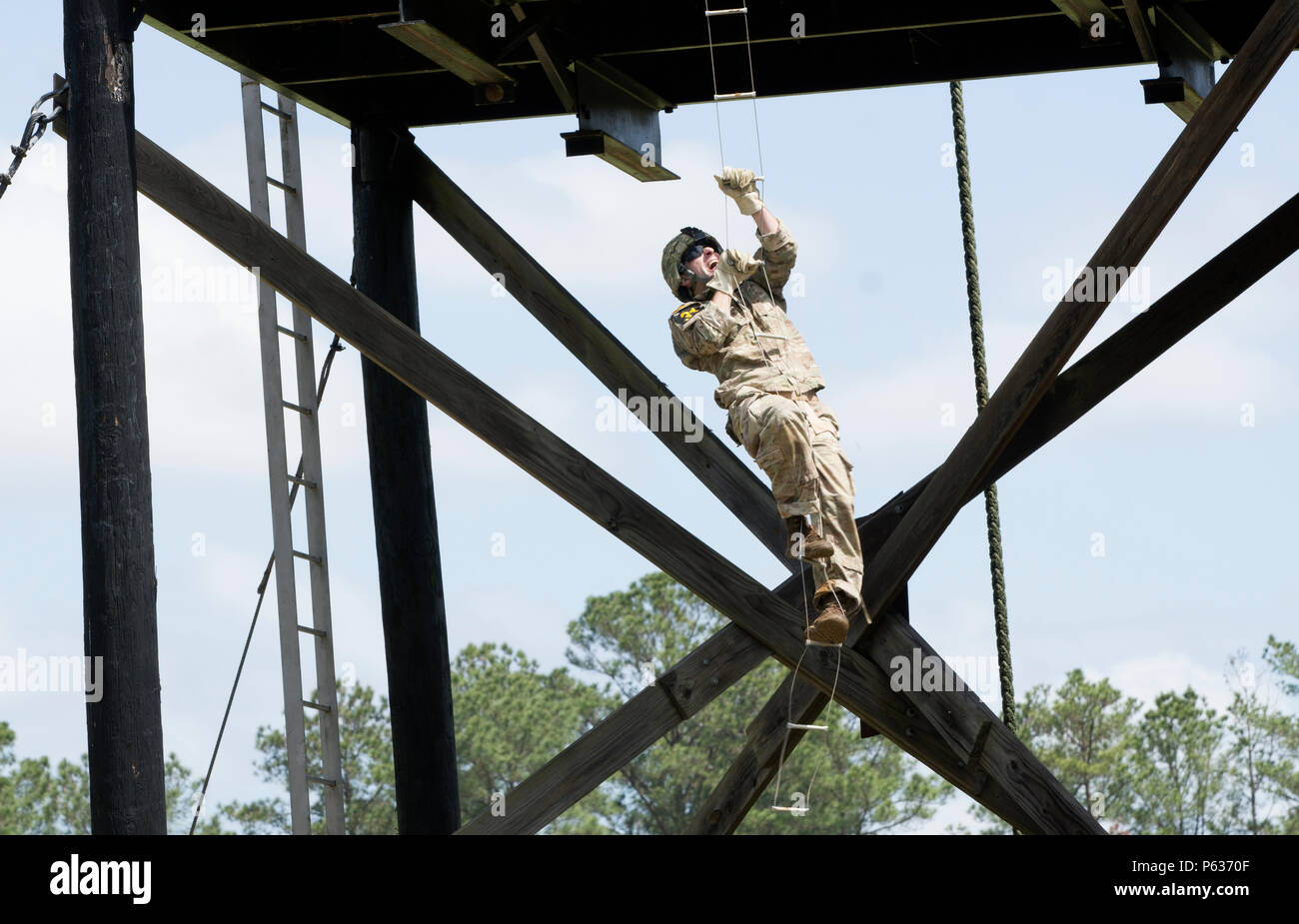A U.S. Army Ranger from the Maneuver Center of Excellence, participates ...