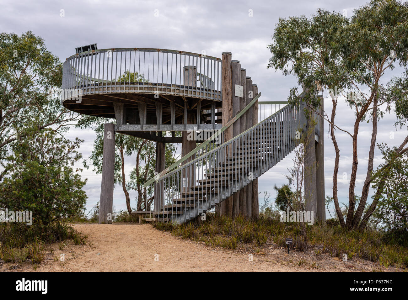 Panoramic Viewing Platform in the Royal Botanic Gardens Victoria Stock