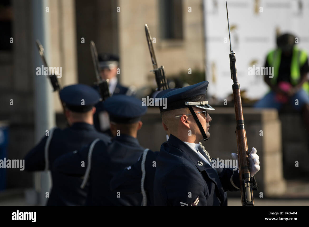 Approximately 15 Members Of The U S Air Force Honor Guard Drill