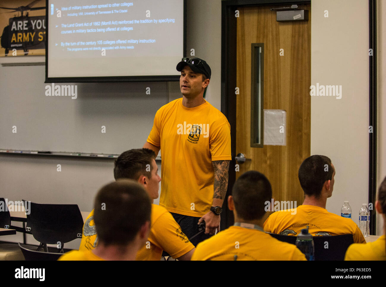 Army ROTC Cadet Joshua Dunn speaks about the history of the ROTC