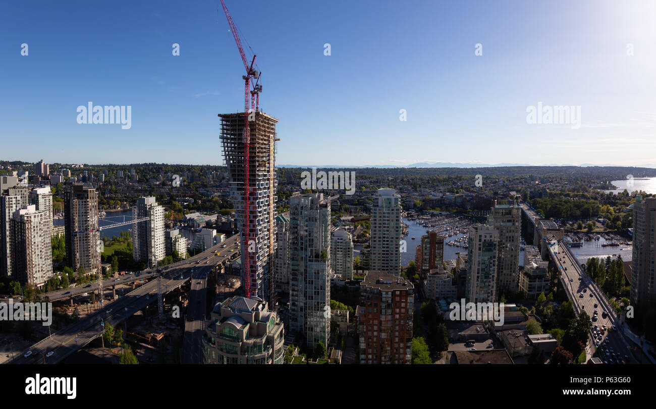 Striking Aerial View of the Modern City during a vibrant sunny day ...