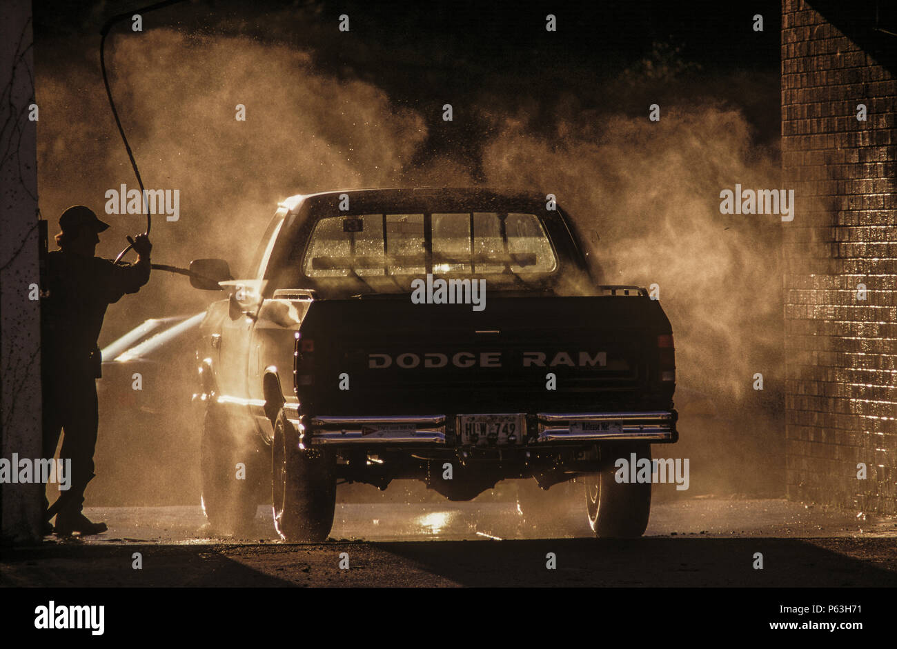Man Cleaning Dodge Ram Pickup Truck Stock Photo 210291733 Alamy