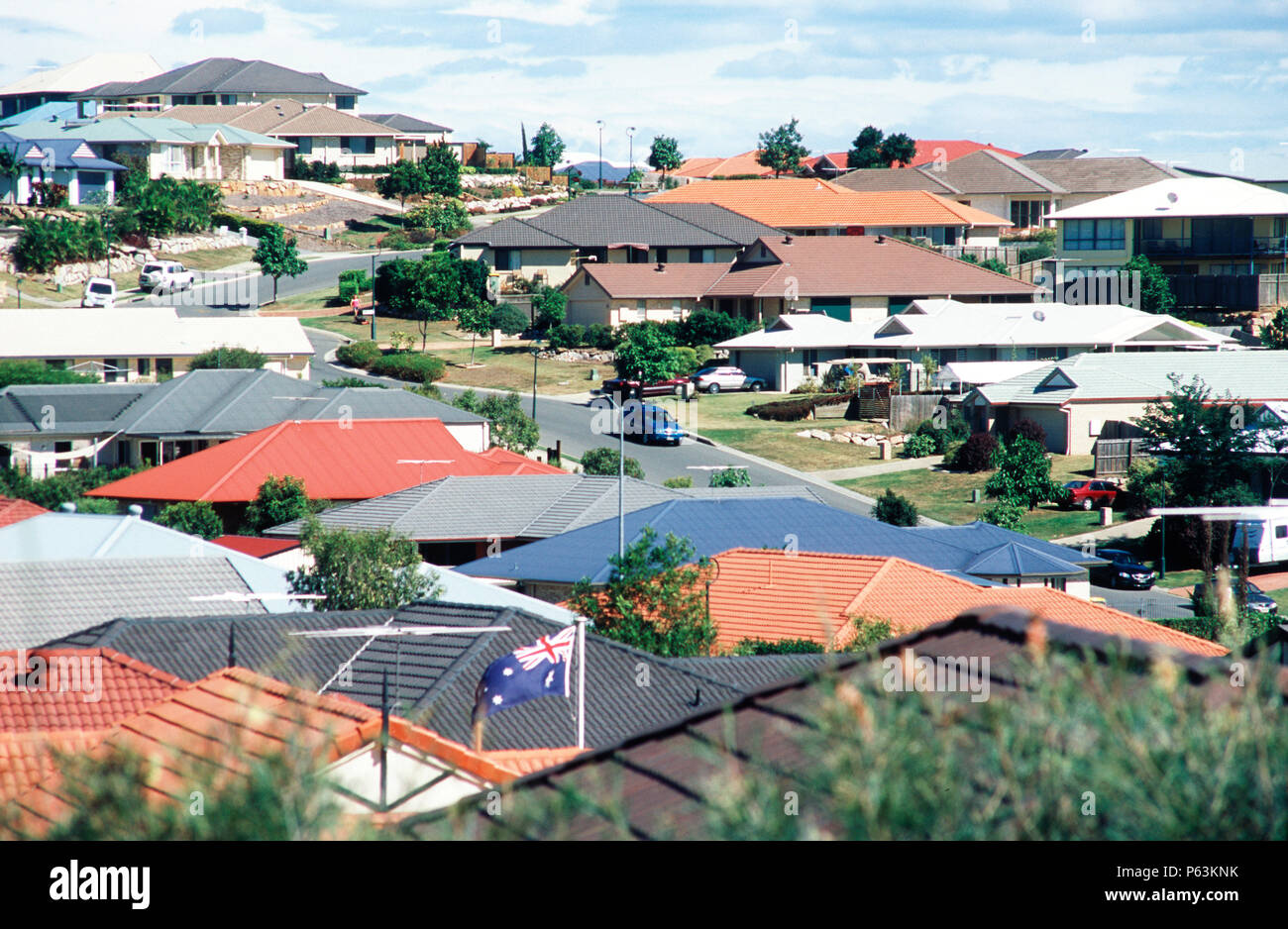 Housing area in a small town outside Brisbane, Queensland, Australia