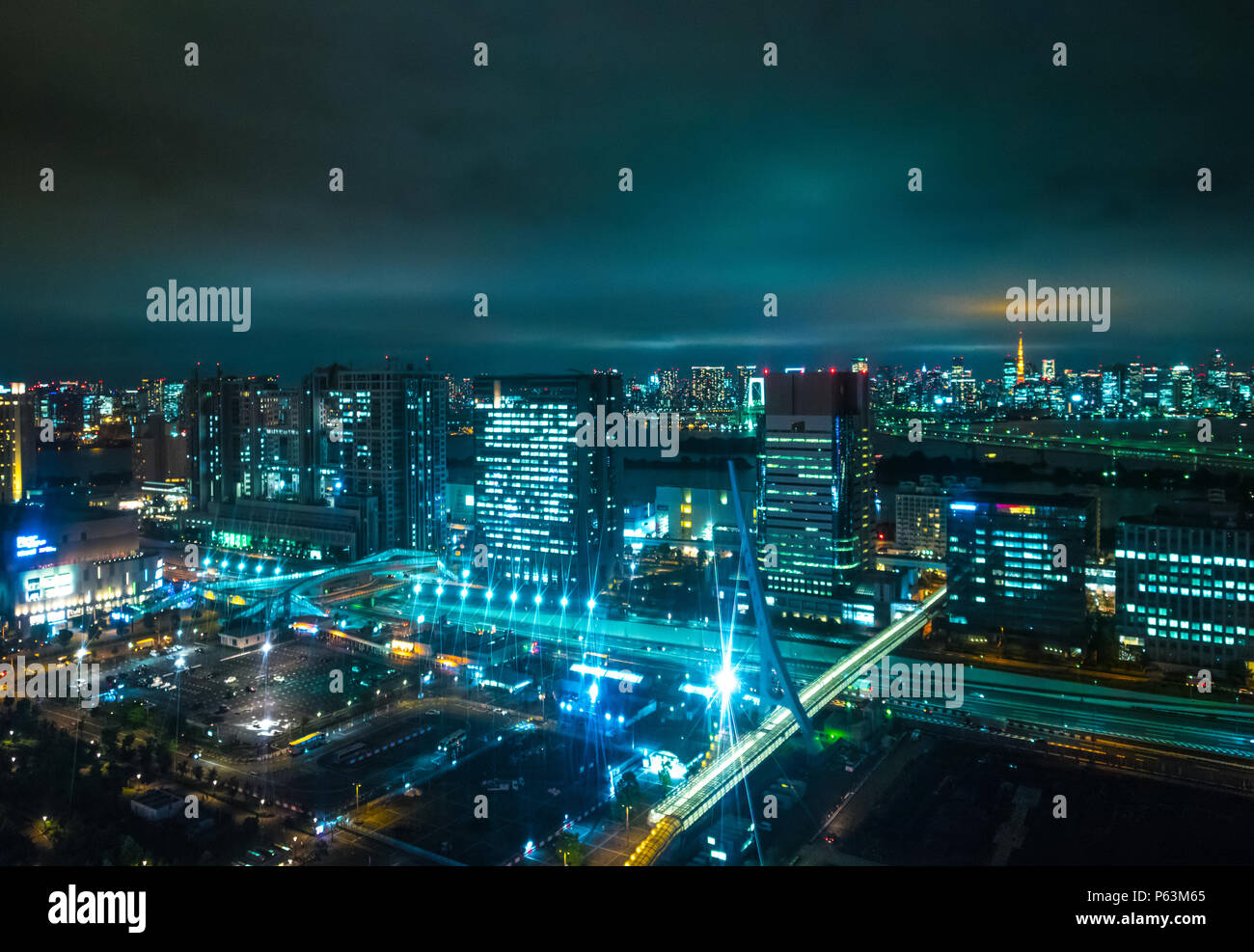 Aerial View Over Tokyo By Night Beautiful City Lights Tokyo Japan June 12 18 Stock Photo Alamy