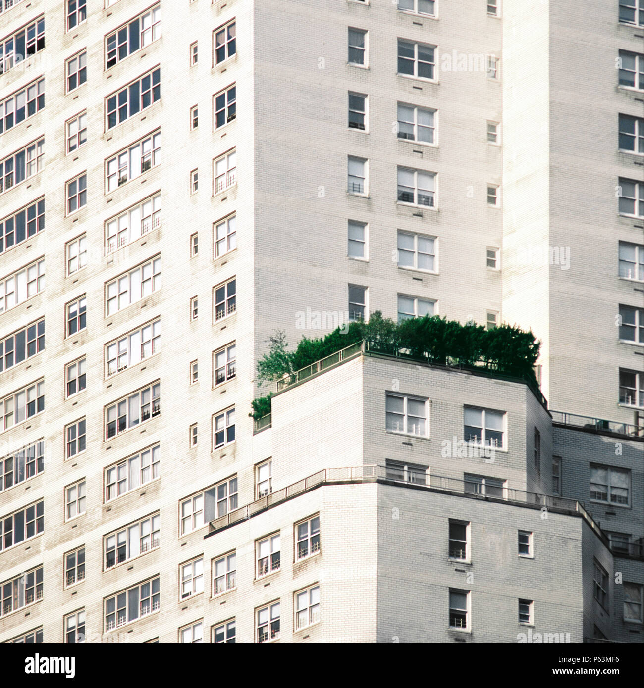 High rise apartments on West Side midtown Manhattan New York with garden on one Stock Photo Alamy