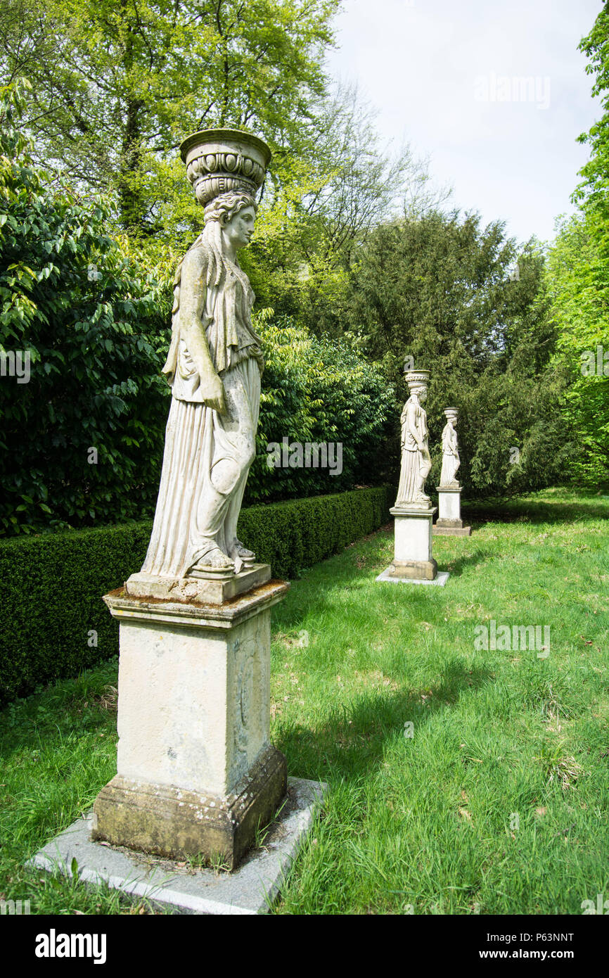 Greek statues in a Stately Home England Stock Photo Alamy