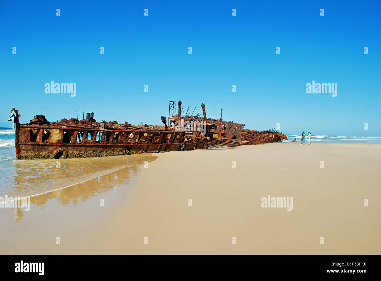 Shipwreck off Fraser Island Stock Photo