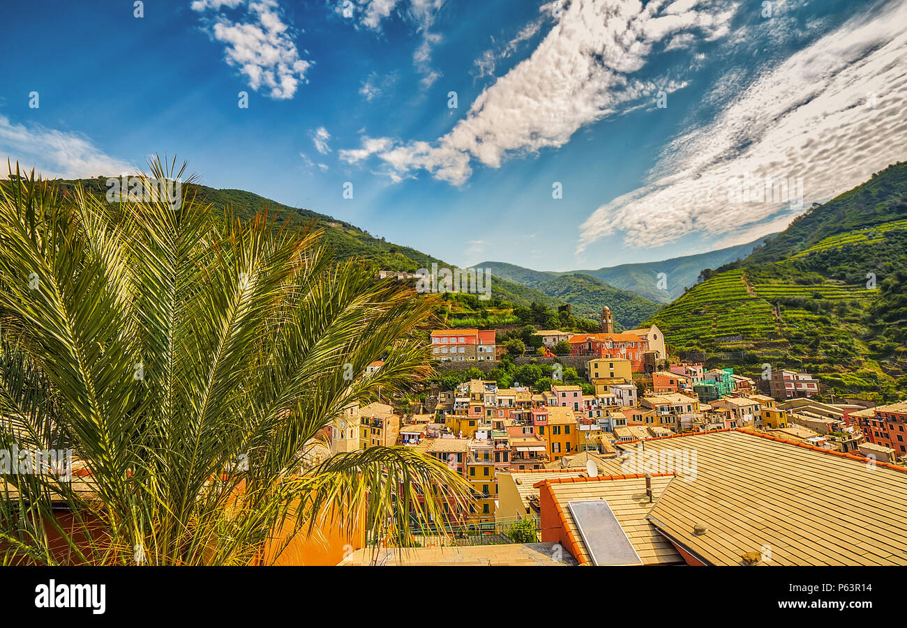 colorful houses of ancient village in Italy Stock Photo - Alamy
