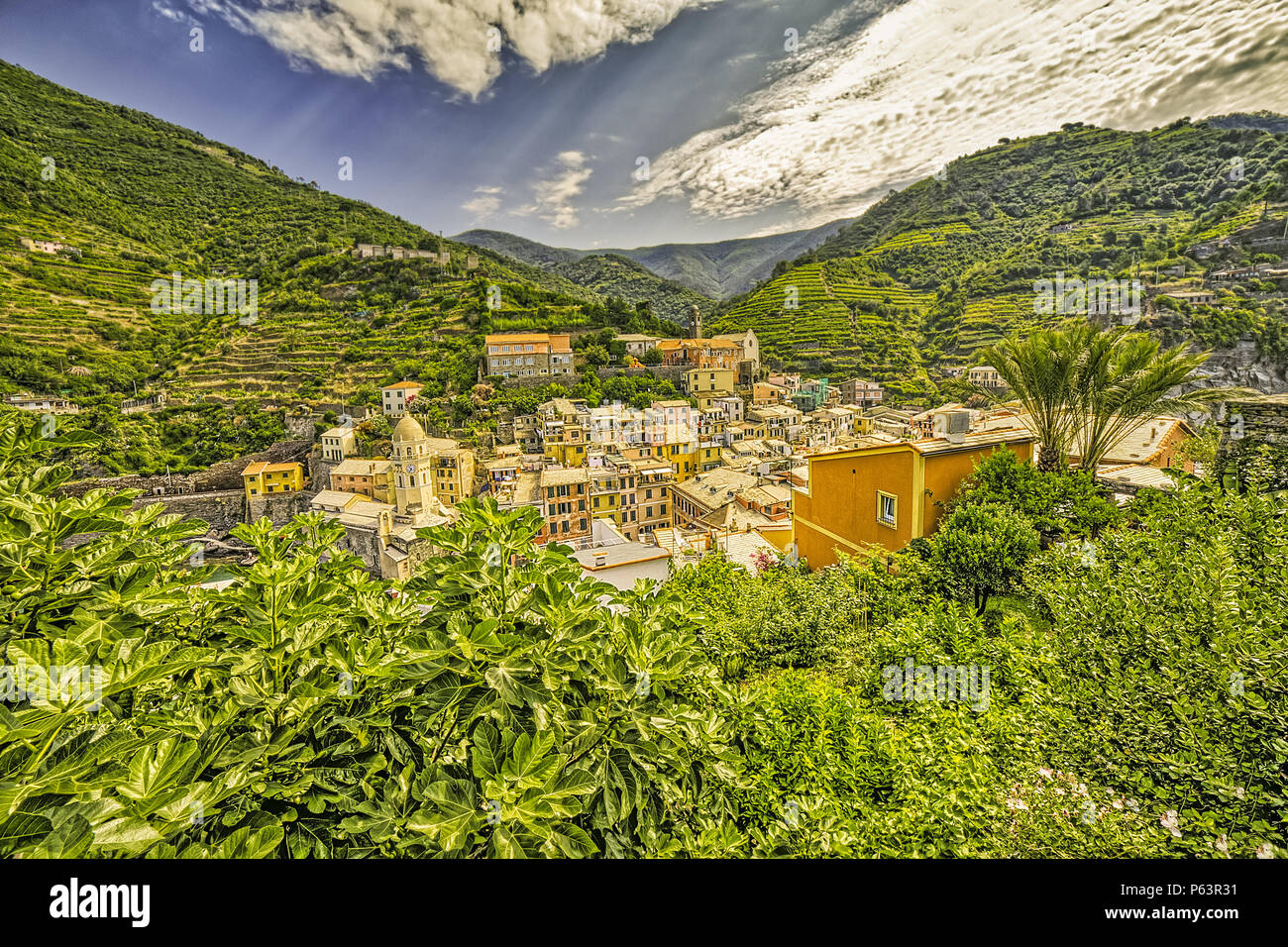colorful houses of ancient village in Italy Stock Photo - Alamy