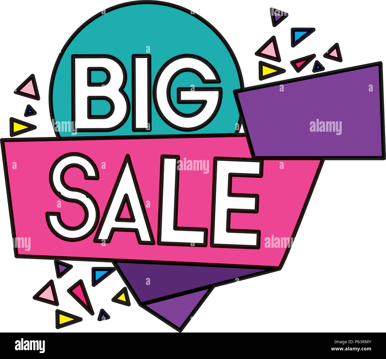 color big store sale promotion discount vector illustration Stock