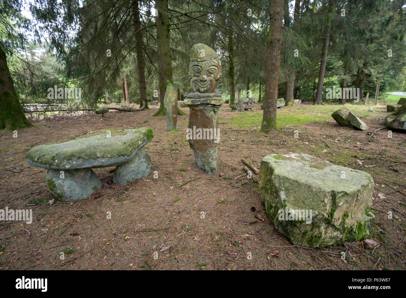 The cute and fairy tale like Chapel of Sainte Geneviève, Orne, Normandy, France. Stock Photo