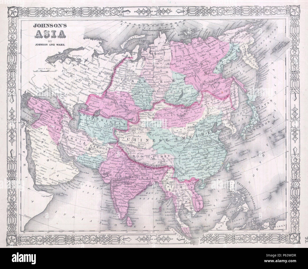 1864 Johnson's Map of Asia - Geographicus - Asia-j-64. Stock Photo