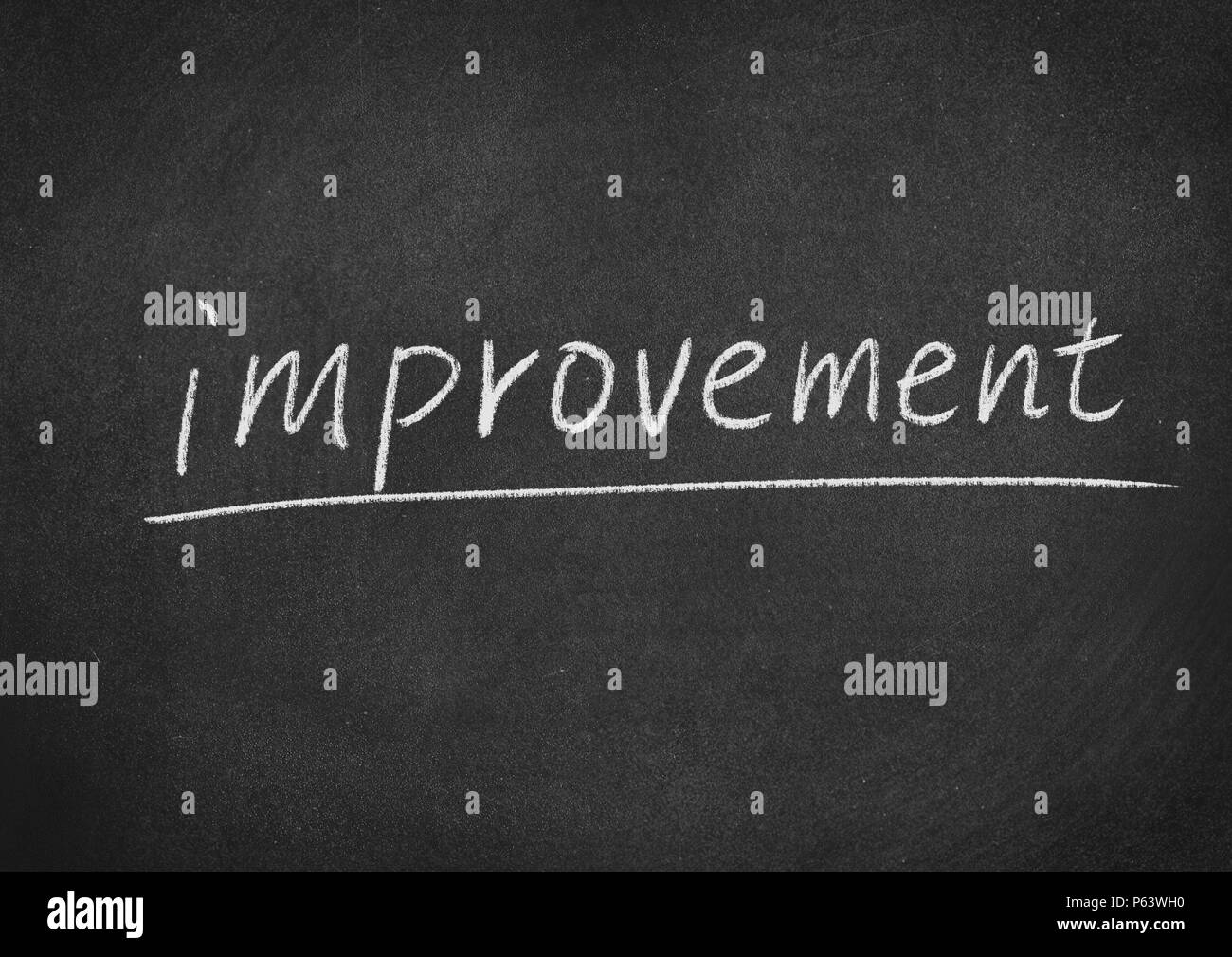 improvement concept word on a blackboard background Stock Photo