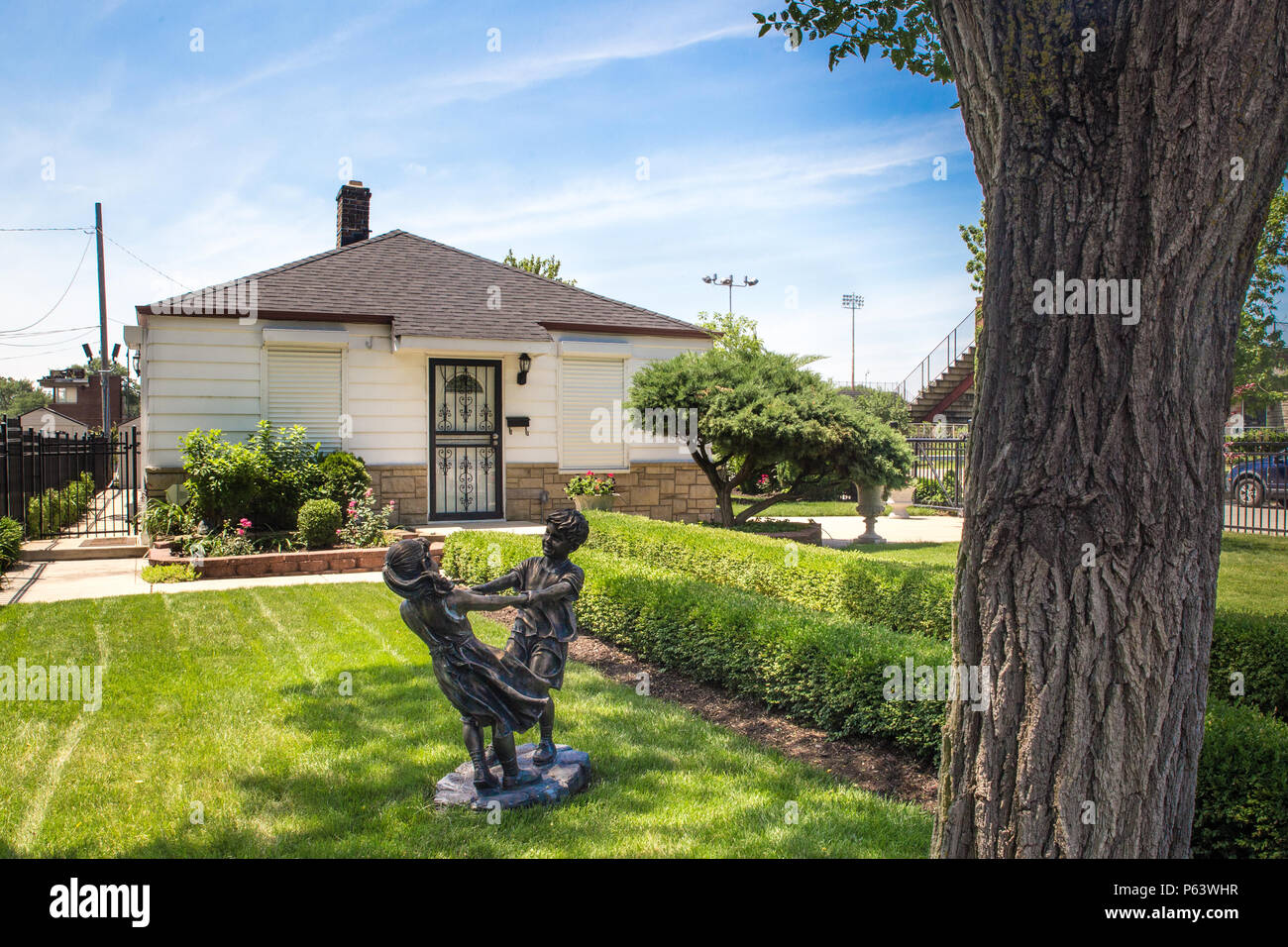 GARY, INDIANA - JUNE 24, 2018: Exterior view of childhood home of pop star Michael Jackson in his hometown of Gary Indiana Stock Photo