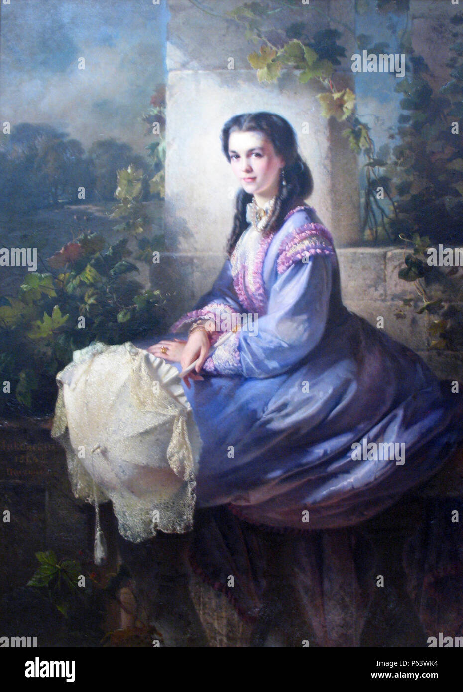 1864 Portrait S.L. Stroganova anagoria. Stock Photo