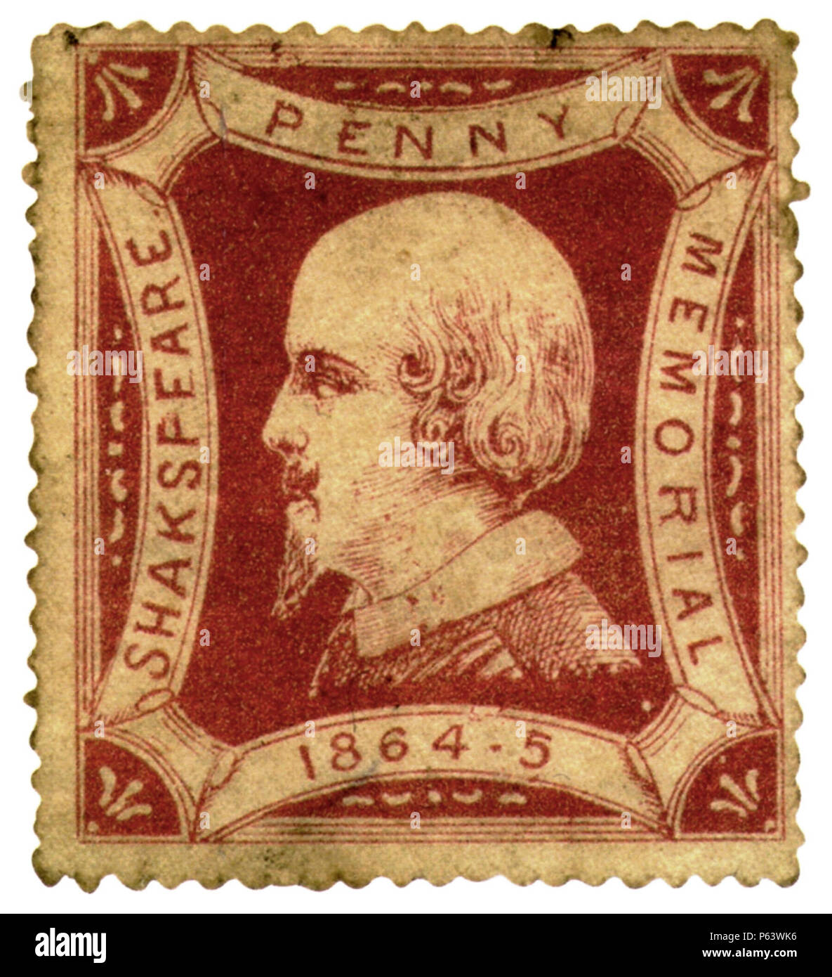 1864 Shakespeare Poster Stamp. Stock Photo