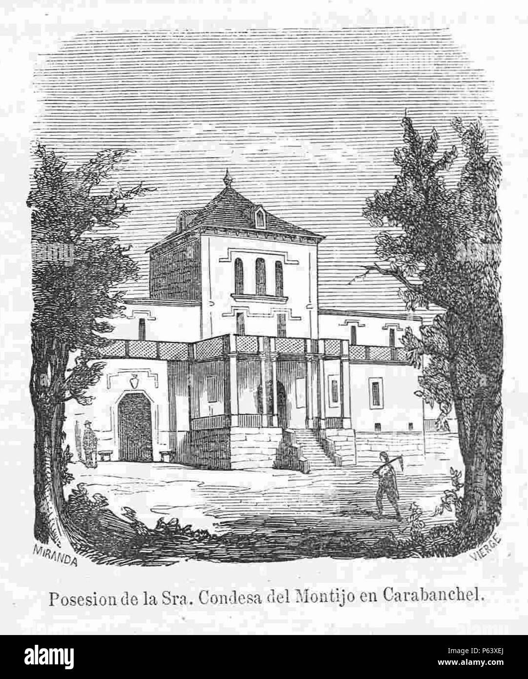 1866, Crónica general de España, Madrid, Posesión de la Condesa de Montijo en Carabanchel. Stock Photo