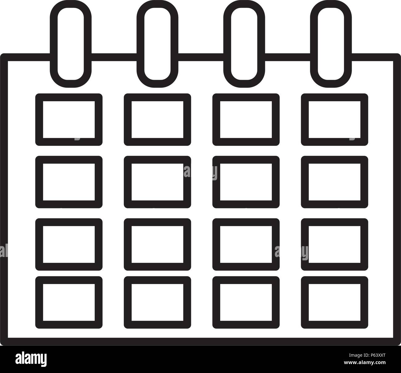 line calendar organizer event day information vector illustration Stock