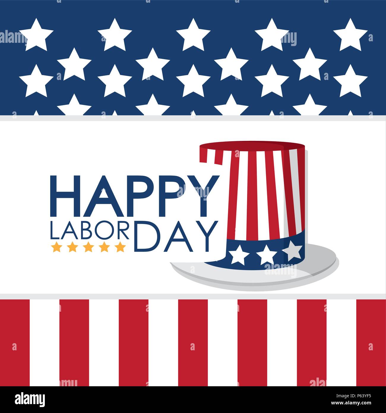 Uncle sam hat over USA flag vector illustration graphic design Stock ...