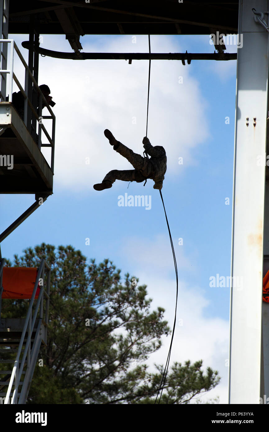 Army Rangers Rappelling A U.S. Army Ranger, rappels from a tower during the Best Ranger ...