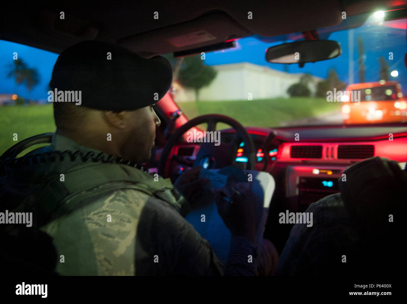 U S Air Force Tech Sgt Terrance Mcgee 18th Security Forces Squadron Assistant Flight Chief Issues A Citation For Speeding April 21 16 At Kadena Air Base Japan During Traffic Stop Sfs Can