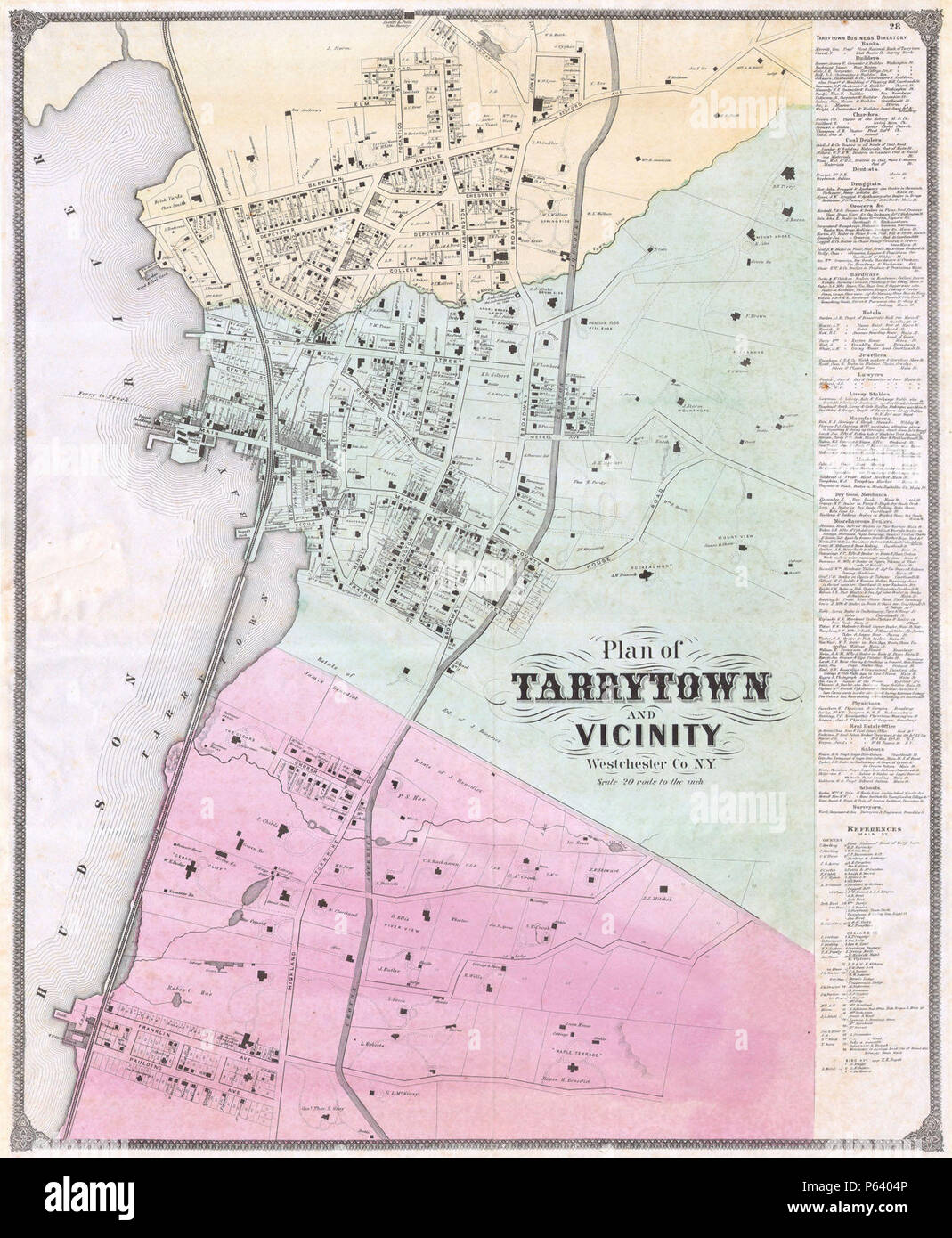 1868 Beers Map of Tarrytown ( Sleepy Hollow ), New York Geographicus Tarrytownbeers1868